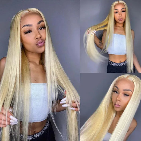 13x6 HD Frontal Wig Raw 40 Inch Brazilian Full Transparent Baby Hair Vendor 613 Human Hair Wig Raw Human Hair Virgin Remy