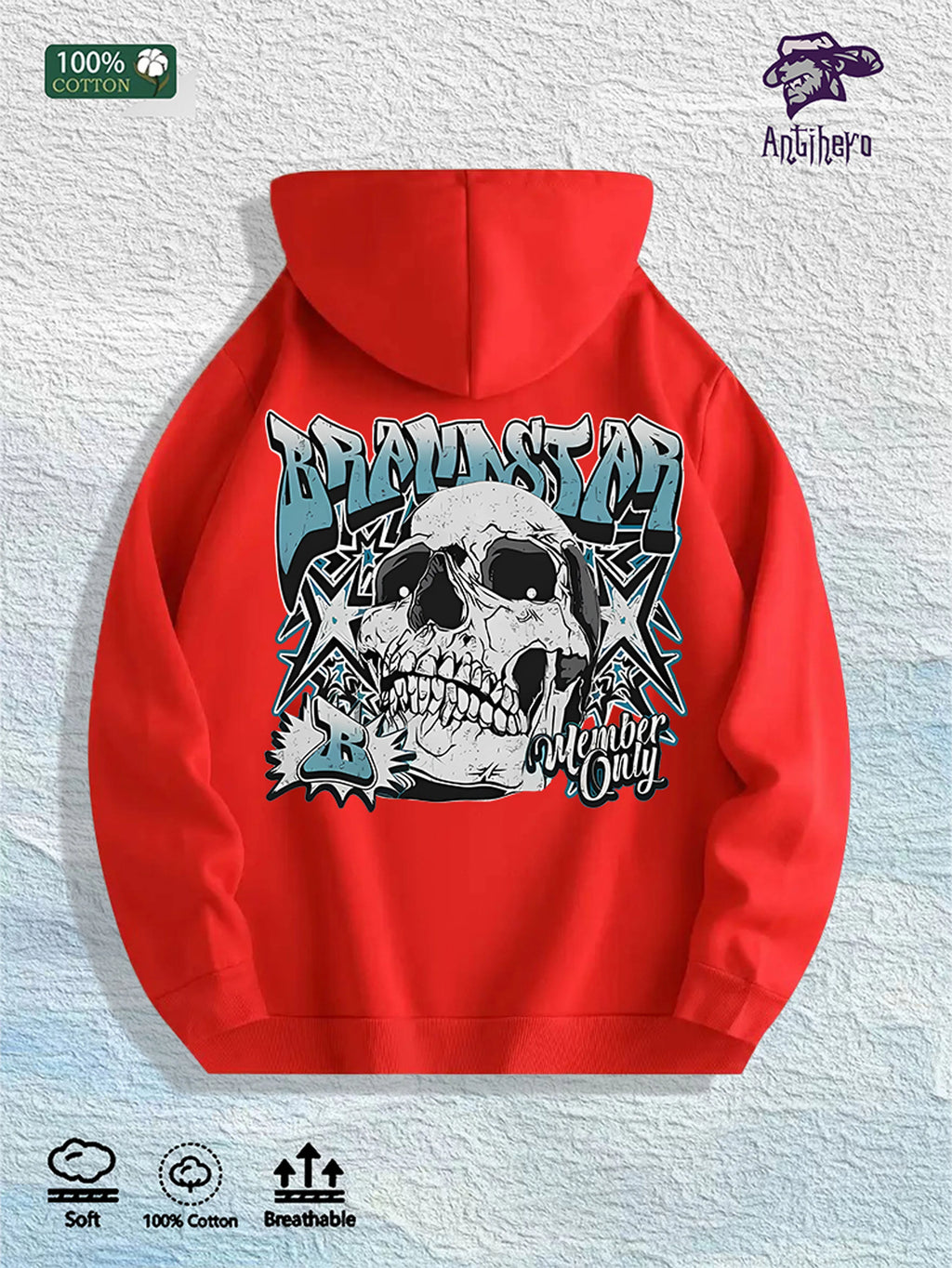 Brainstar Graphic Hoodie 100% Cotton US Warehouse 7 Colors