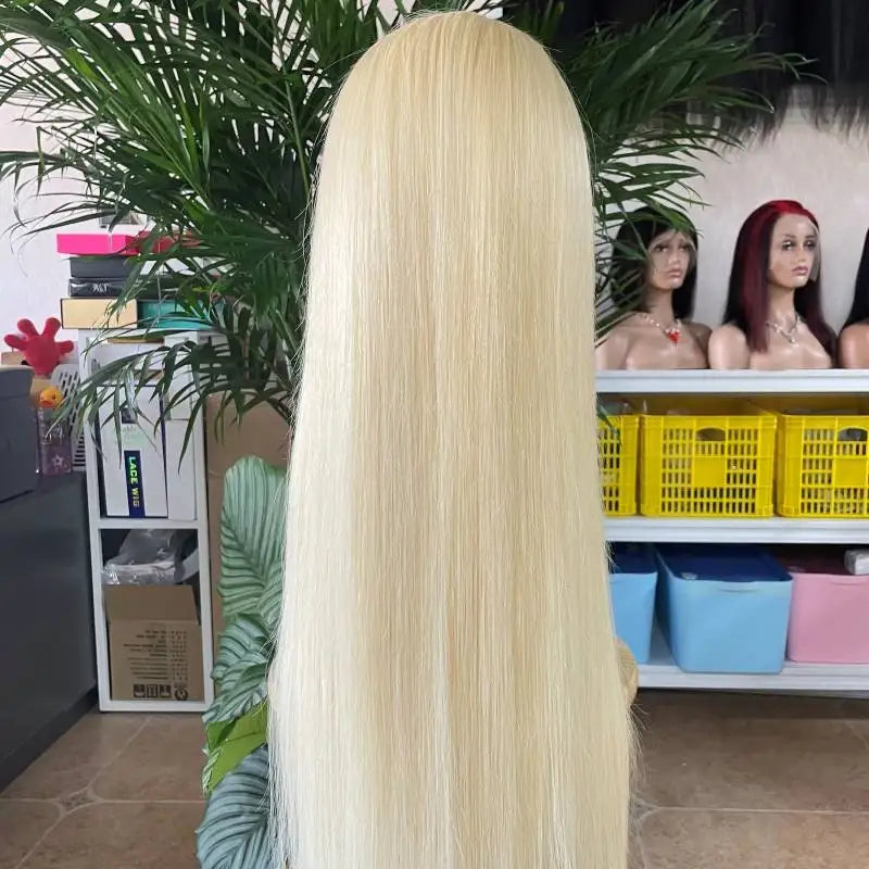 13x6 HD Frontal Wig Raw 40 Inch Brazilian Full Transparent Baby Hair Vendor 613 Human Hair Wig Raw Human Hair Virgin Remy