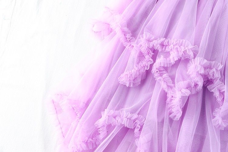 Irregular Mesh Cake Skirt with Fungus Edges, Mid-Length High Waist, Large Hem, Fluffy Fairy Gauze Skirt, Long Skirt 1279