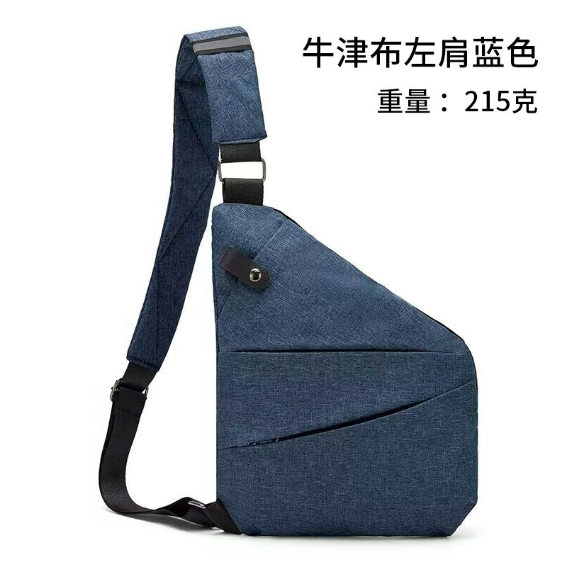 Right shoulder gun bag cross-border wholesale nylon chest bag men's lightweight simple large capacity messenger bag casual close-fitting shoulder bag