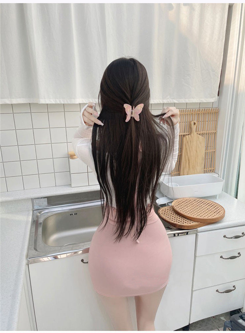 South Korea Dongdaemun New Shine Figure ~ Sexy Feminine Neck Bag Hip Outer Strap Skirt Korean Style