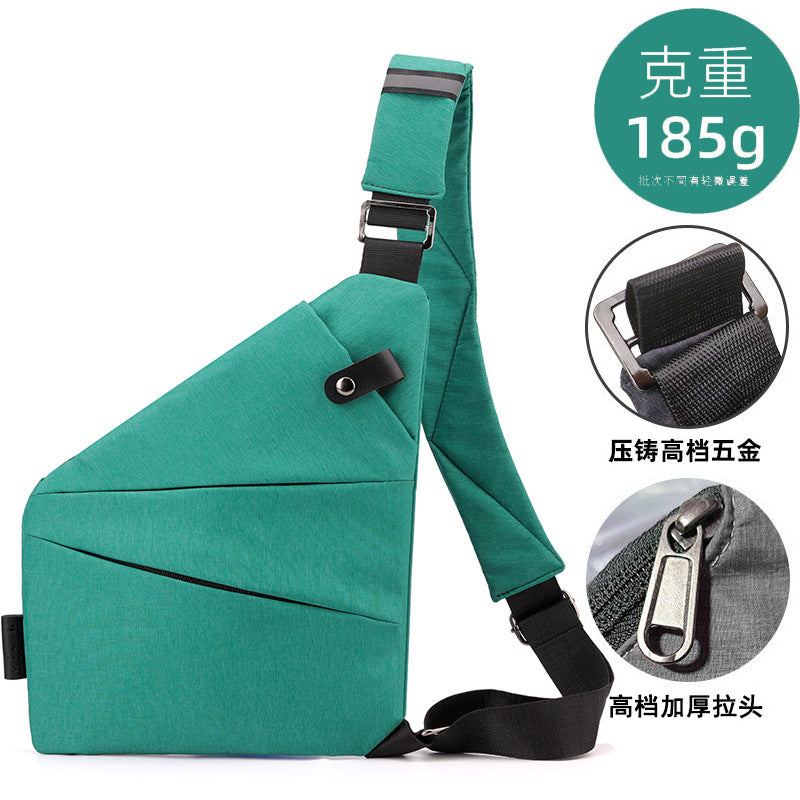 Right shoulder gun bag cross-border wholesale nylon chest bag men's lightweight simple large capacity messenger bag casual close-fitting shoulder bag