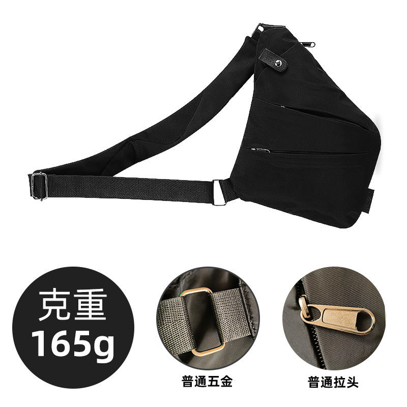 Right shoulder gun bag cross-border wholesale nylon chest bag men's lightweight simple large capacity messenger bag casual close-fitting shoulder bag