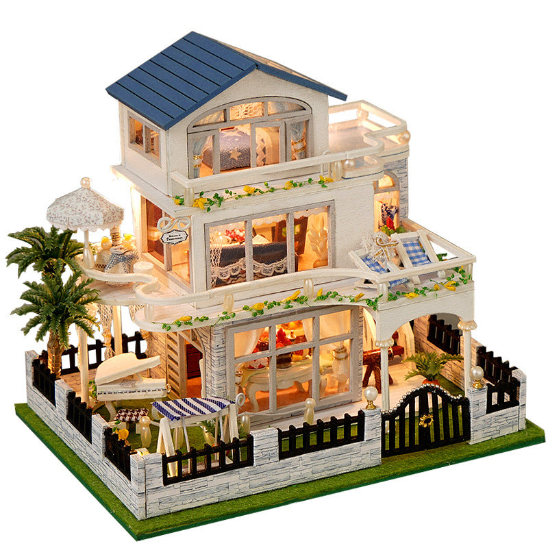 Tianyu DIY Hand-Assembled Mini Model Cabin Wooden House Toy Luminous Birthday Gift Wholesale Stereo