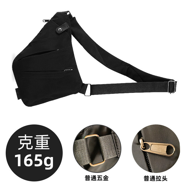 Right shoulder gun bag cross-border wholesale nylon chest bag men's lightweight simple large capacity messenger bag casual close-fitting shoulder bag