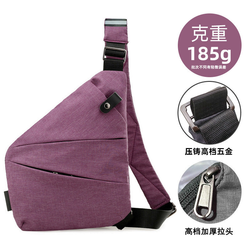 Right shoulder gun bag cross-border wholesale nylon chest bag men's lightweight simple large capacity messenger bag casual close-fitting shoulder bag