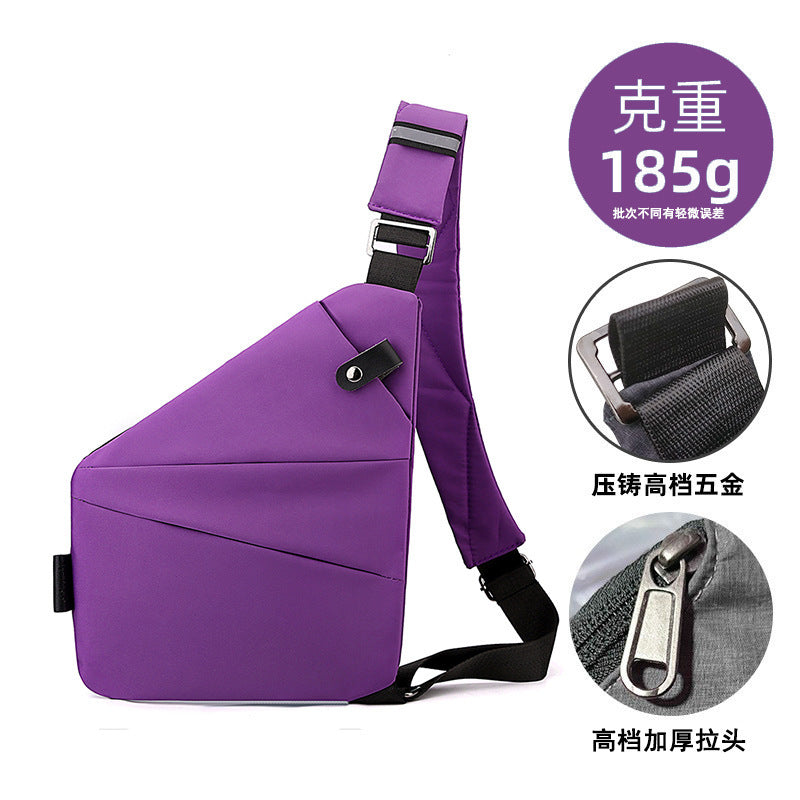Right shoulder gun bag cross-border wholesale nylon chest bag men's lightweight simple large capacity messenger bag casual close-fitting shoulder bag