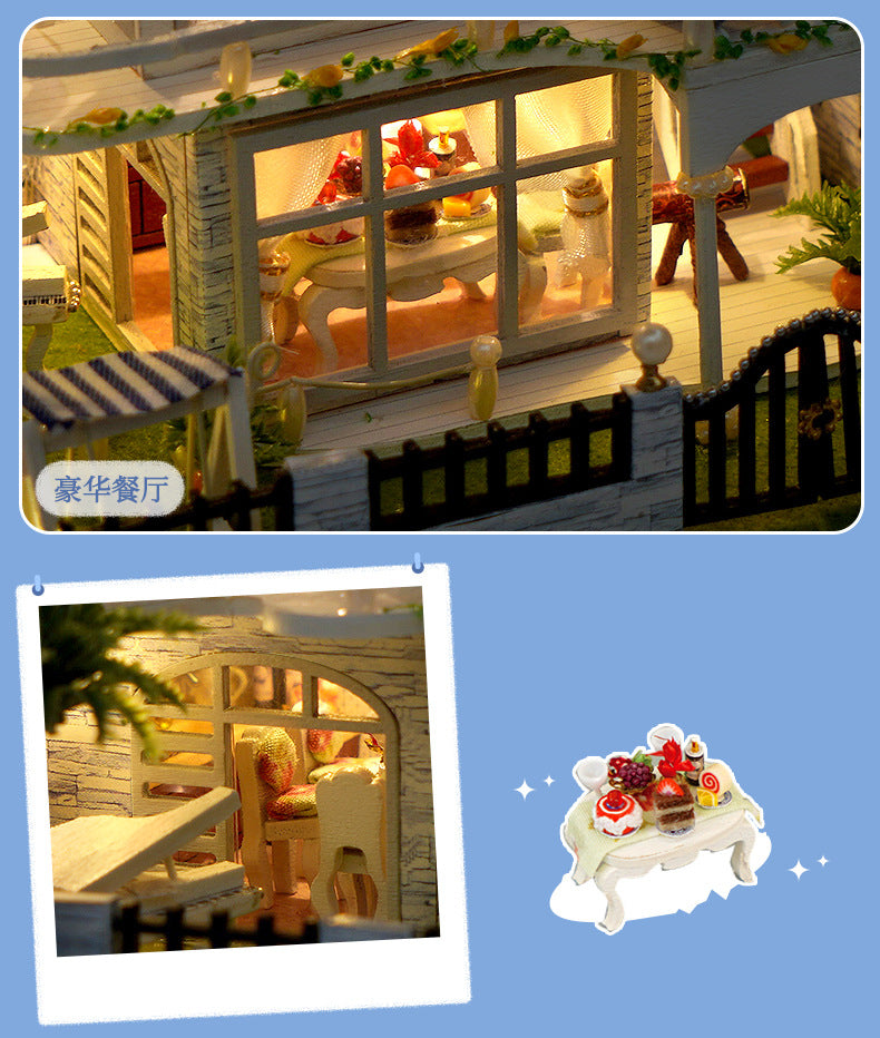 Tianyu DIY Hand-Assembled Mini Model Cabin Wooden House Toy Luminous Birthday Gift Wholesale Stereo