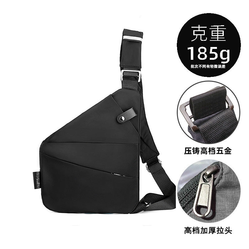 Right shoulder gun bag cross-border wholesale nylon chest bag men's lightweight simple large capacity messenger bag casual close-fitting shoulder bag