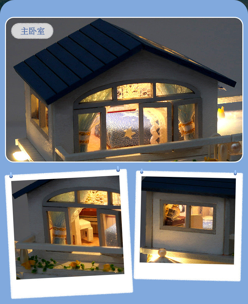 Tianyu DIY Hand-Assembled Mini Model Cabin Wooden House Toy Luminous Birthday Gift Wholesale Stereo