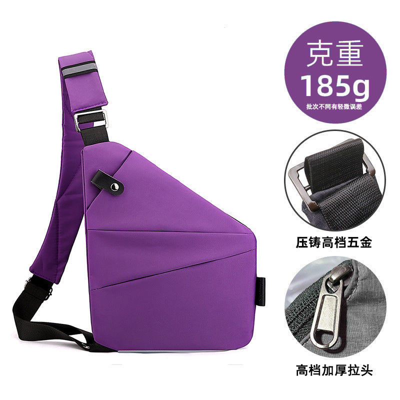 Right shoulder gun bag cross-border wholesale nylon chest bag men's lightweight simple large capacity messenger bag casual close-fitting shoulder bag
