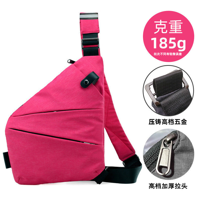 Right shoulder gun bag cross-border wholesale nylon chest bag men's lightweight simple large capacity messenger bag casual close-fitting shoulder bag