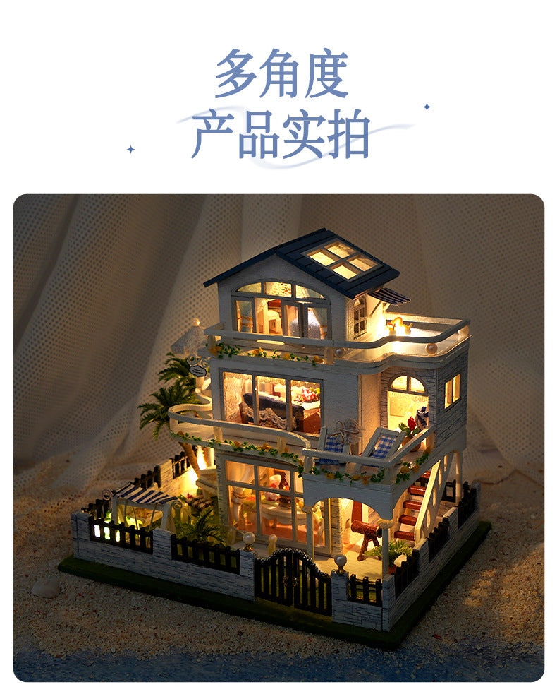 Tianyu DIY Hand-Assembled Mini Model Cabin Wooden House Toy Luminous Birthday Gift Wholesale Stereo
