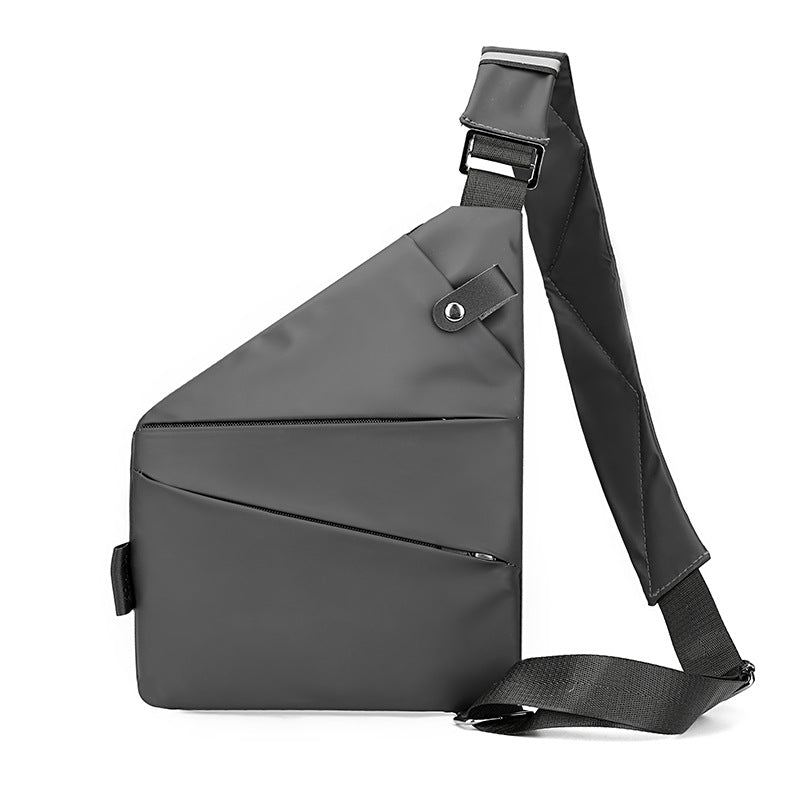 Right shoulder gun bag cross-border wholesale nylon chest bag men's lightweight simple large capacity messenger bag casual close-fitting shoulder bag