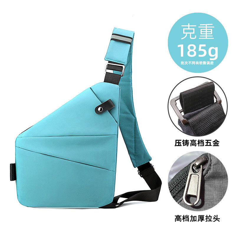 Right shoulder gun bag cross-border wholesale nylon chest bag men's lightweight simple large capacity messenger bag casual close-fitting shoulder bag