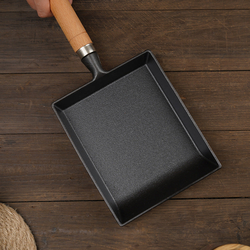 Cast Iron Yuzi Frying Pan Japanese-style Household Square Egg Frying Pan Uncoated Thickened Non-stick Egg Frying Pan Pan