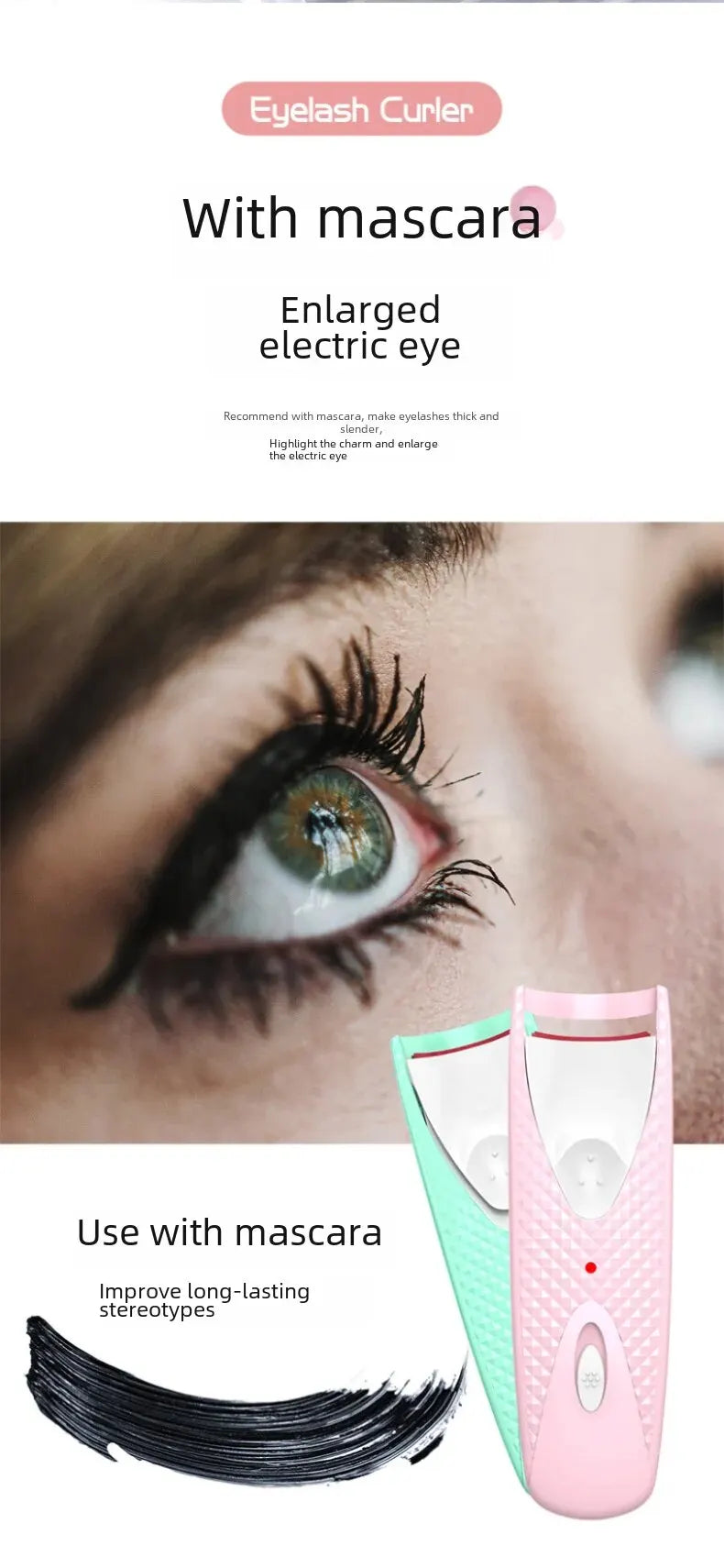 Cross-border new electric eyelash curling device electric eyelash curling device heating styling Beauty Makeup Eyelash curler beauty instrument