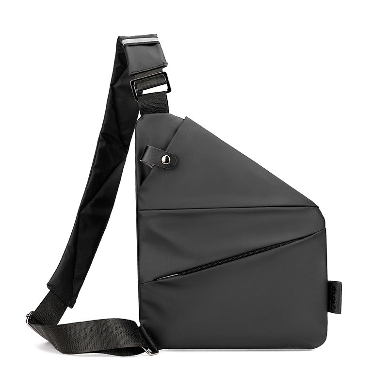 Right shoulder gun bag cross-border wholesale nylon chest bag men's lightweight simple large capacity messenger bag casual close-fitting shoulder bag