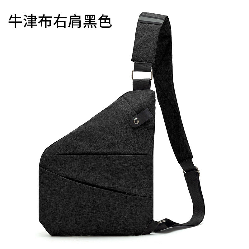 Right shoulder gun bag cross-border wholesale nylon chest bag men's lightweight simple large capacity messenger bag casual close-fitting shoulder bag
