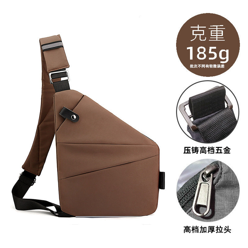 Right shoulder gun bag cross-border wholesale nylon chest bag men's lightweight simple large capacity messenger bag casual close-fitting shoulder bag