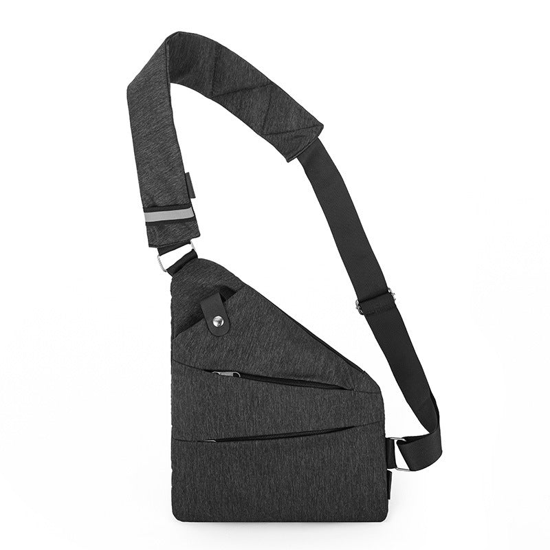 Right shoulder gun bag cross-border wholesale nylon chest bag men's lightweight simple large capacity messenger bag casual close-fitting shoulder bag