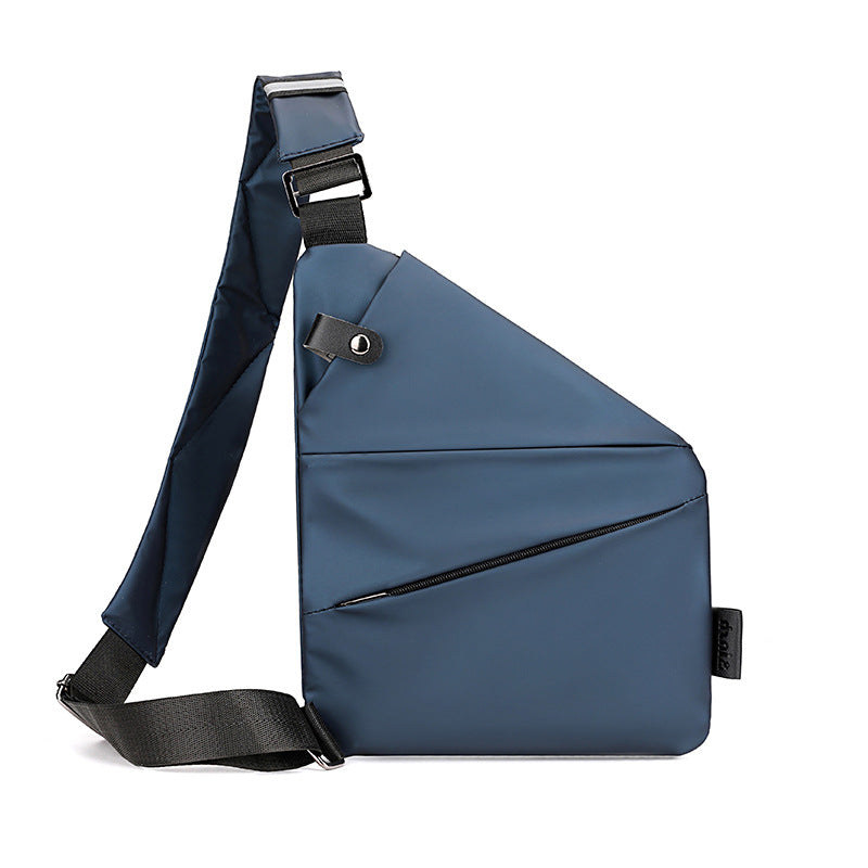 Right shoulder gun bag cross-border wholesale nylon chest bag men's lightweight simple large capacity messenger bag casual close-fitting shoulder bag