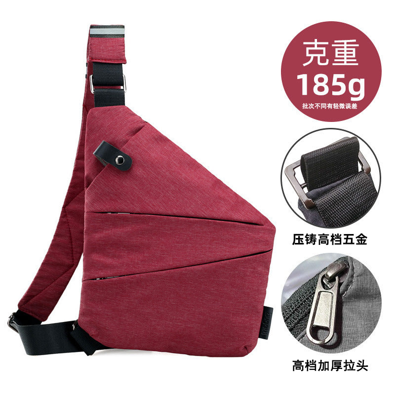 Right shoulder gun bag cross-border wholesale nylon chest bag men's lightweight simple large capacity messenger bag casual close-fitting shoulder bag