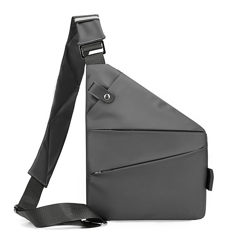 Right shoulder gun bag cross-border wholesale nylon chest bag men's lightweight simple large capacity messenger bag casual close-fitting shoulder bag