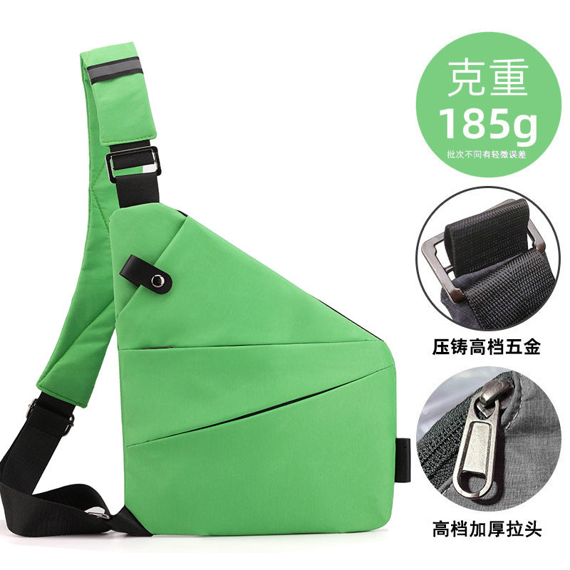 Right shoulder gun bag cross-border wholesale nylon chest bag men's lightweight simple large capacity messenger bag casual close-fitting shoulder bag