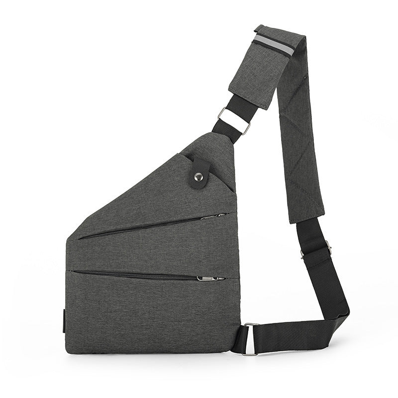 Right shoulder gun bag cross-border wholesale nylon chest bag men's lightweight simple large capacity messenger bag casual close-fitting shoulder bag