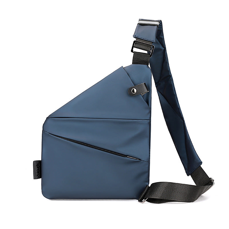 Right shoulder gun bag cross-border wholesale nylon chest bag men's lightweight simple large capacity messenger bag casual close-fitting shoulder bag