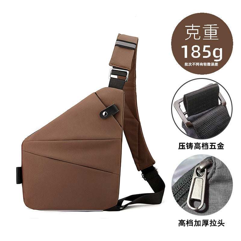 Right shoulder gun bag cross-border wholesale nylon chest bag men's lightweight simple large capacity messenger bag casual close-fitting shoulder bag