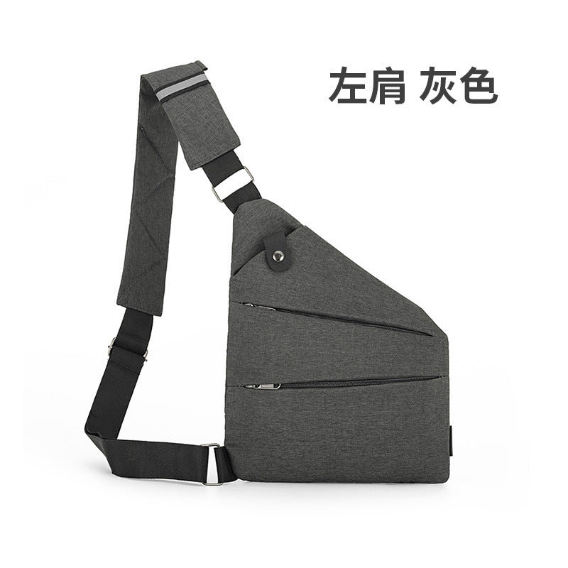 Right shoulder gun bag cross-border wholesale nylon chest bag men's lightweight simple large capacity messenger bag casual close-fitting shoulder bag
