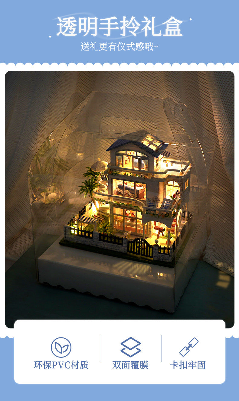 Tianyu DIY Hand-Assembled Mini Model Cabin Wooden House Toy Luminous Birthday Gift Wholesale Stereo