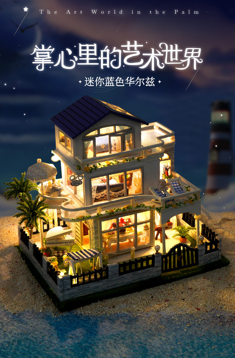 Tianyu DIY Hand-Assembled Mini Model Cabin Wooden House Toy Luminous Birthday Gift Wholesale Stereo