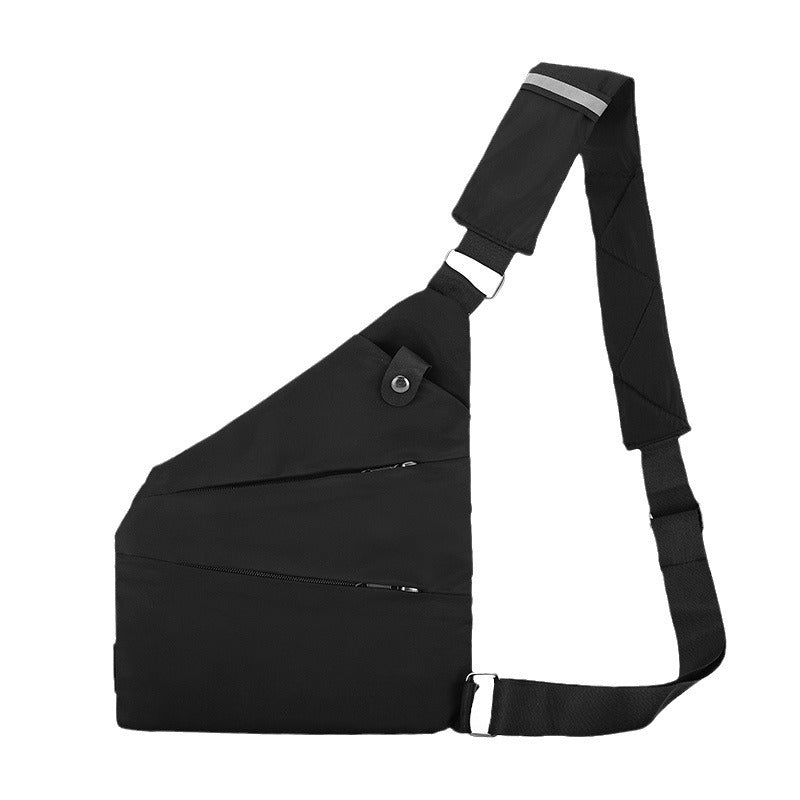 Right shoulder gun bag cross-border wholesale nylon chest bag men's lightweight simple large capacity messenger bag casual close-fitting shoulder bag