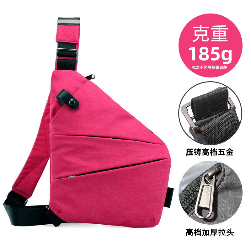 Right shoulder gun bag cross-border wholesale nylon chest bag men's lightweight simple large capacity messenger bag casual close-fitting shoulder bag