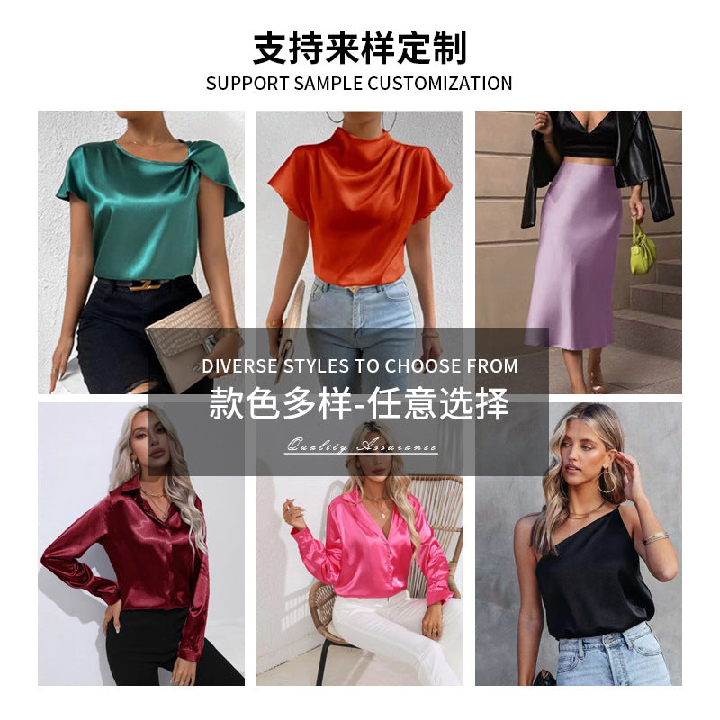 Hip-Covering Fishtail Skirt Satin Mid-Length Skirt Spring and Summer New European and American Cross-Border Women's Clothing Manufacturer Direct