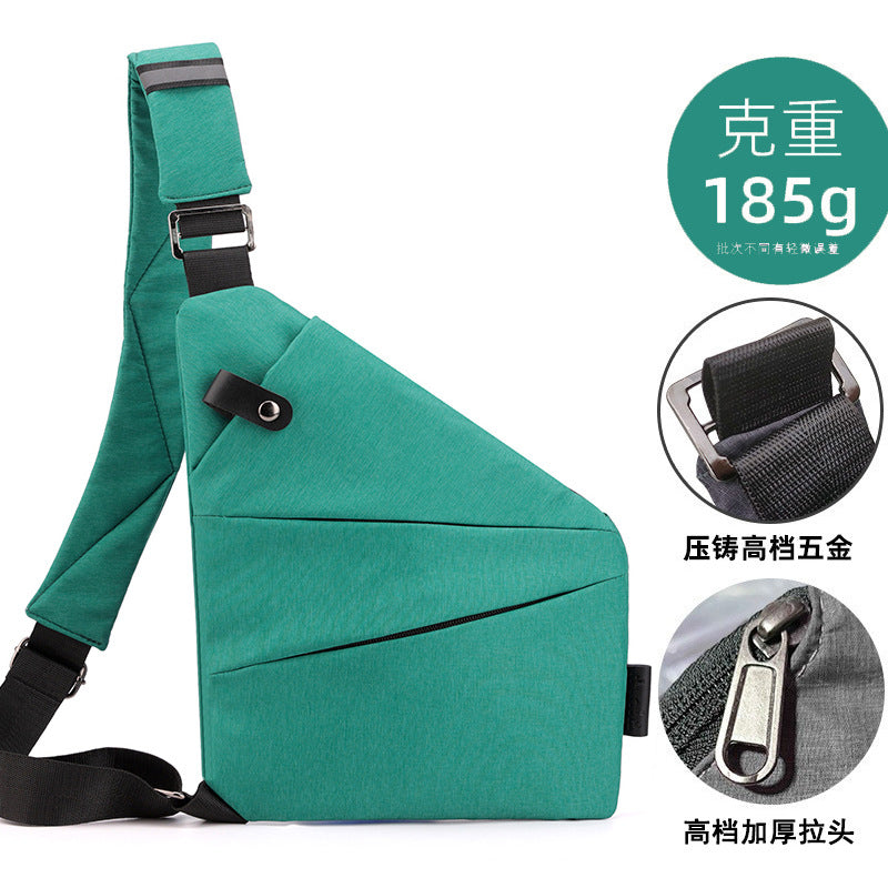 Right shoulder gun bag cross-border wholesale nylon chest bag men's lightweight simple large capacity messenger bag casual close-fitting shoulder bag