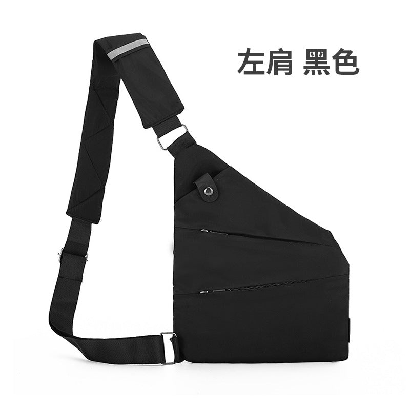 Right shoulder gun bag cross-border wholesale nylon chest bag men's lightweight simple large capacity messenger bag casual close-fitting shoulder bag