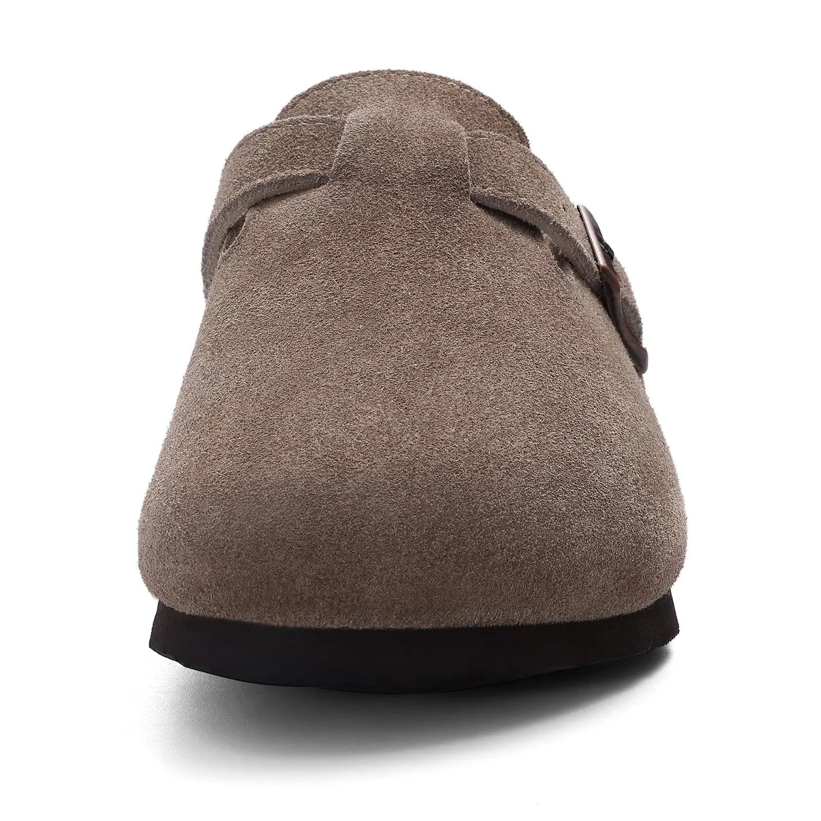 Asgard Women's Suede Clogs Leather Mules Cork Footbed Sandals Arch Support Aldult Four Seasons Adjustable Buckle Potato Shoes