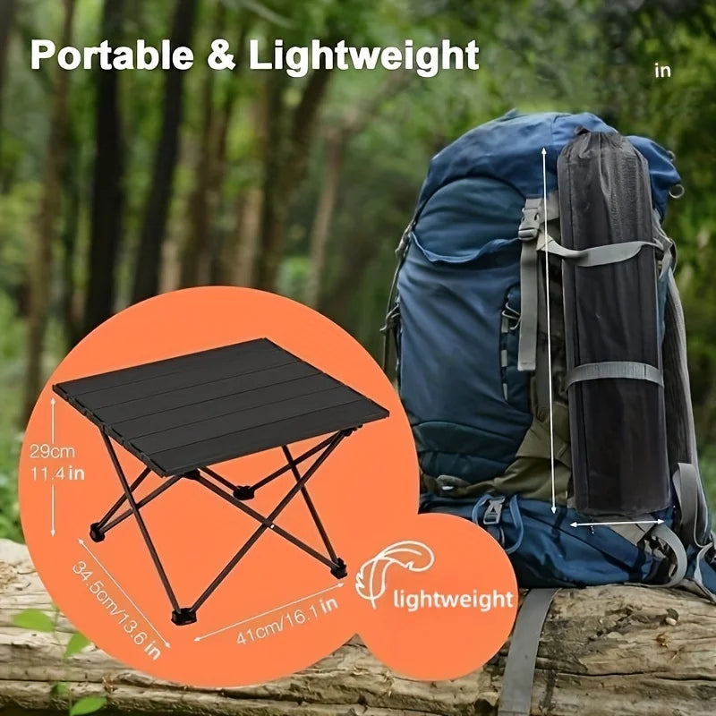 Folding Table Compact Collapsible Camping End Table Mini Beach Picnic Desk Portable Equipment Simple Small Table Outdoor Table