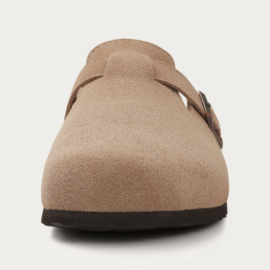 Fashion Women's Suede Mules Slippers 2025 Men Clogs Cork Insole Sandals Arch Support Outdoor Beach Slides Home Shoes Woman