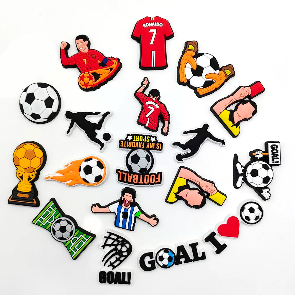 Soccer Football Sport Shoe Charms for Clogs Sandals Decoration Shoe Accessories Charms for Boys Gifts