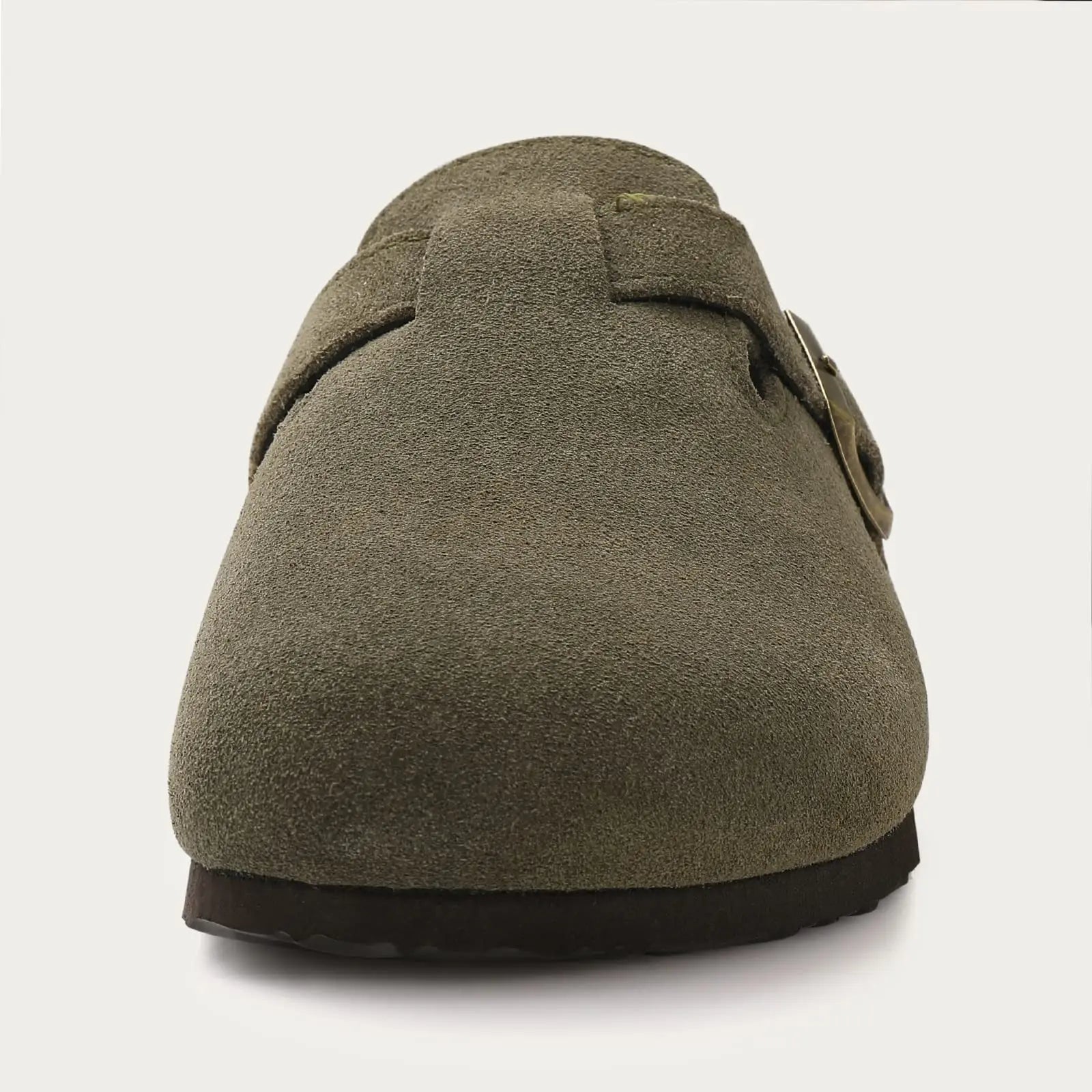 Crestar Women's Fur Lined Suede Clogs Lady Girls Fuzzy Cork Footbed Mules Genuine Leather Cow Suede Slip On Winter Potato Shoes
