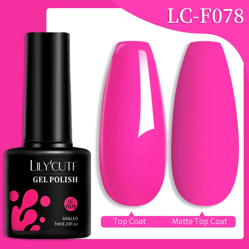 LILYCUTE 7ML 184 Colors Nail Gel Polish Shining Red Glitter Semi Permanent Nail Art Varnish Long Lasting UV LED Gel Manicure
