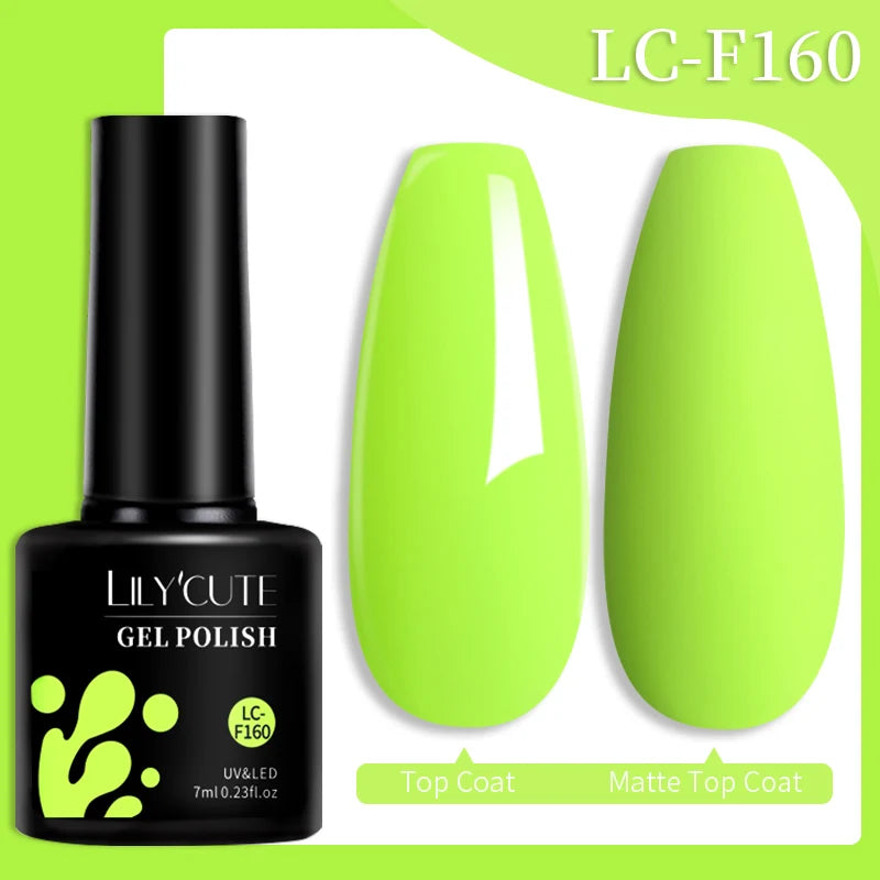 LILYCUTE 7ML 184 Colors Nail Gel Polish Shining Red Glitter Semi Permanent Nail Art Varnish Long Lasting UV LED Gel Manicure