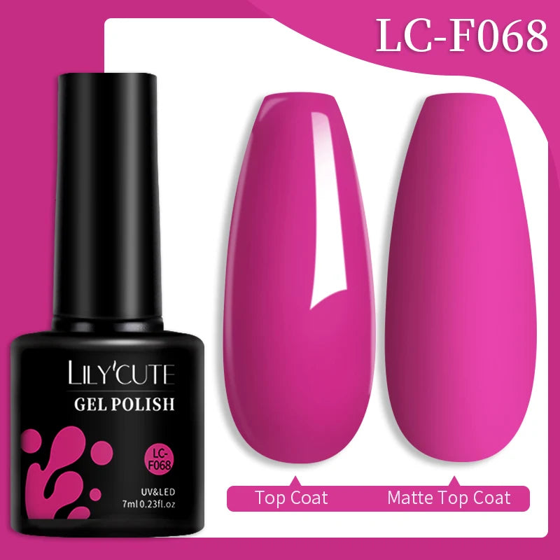LILYCUTE 7ML 184 Colors Nail Gel Polish Shining Red Glitter Semi Permanent Nail Art Varnish Long Lasting UV LED Gel Manicure