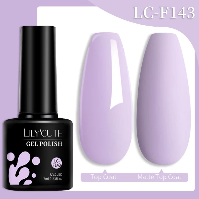 LILYCUTE 7ML 184 Colors Nail Gel Polish Shining Red Glitter Semi Permanent Nail Art Varnish Long Lasting UV LED Gel Manicure